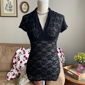 sheer black lace blouse